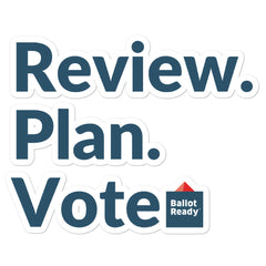 Review. Plan. Vote. sticker