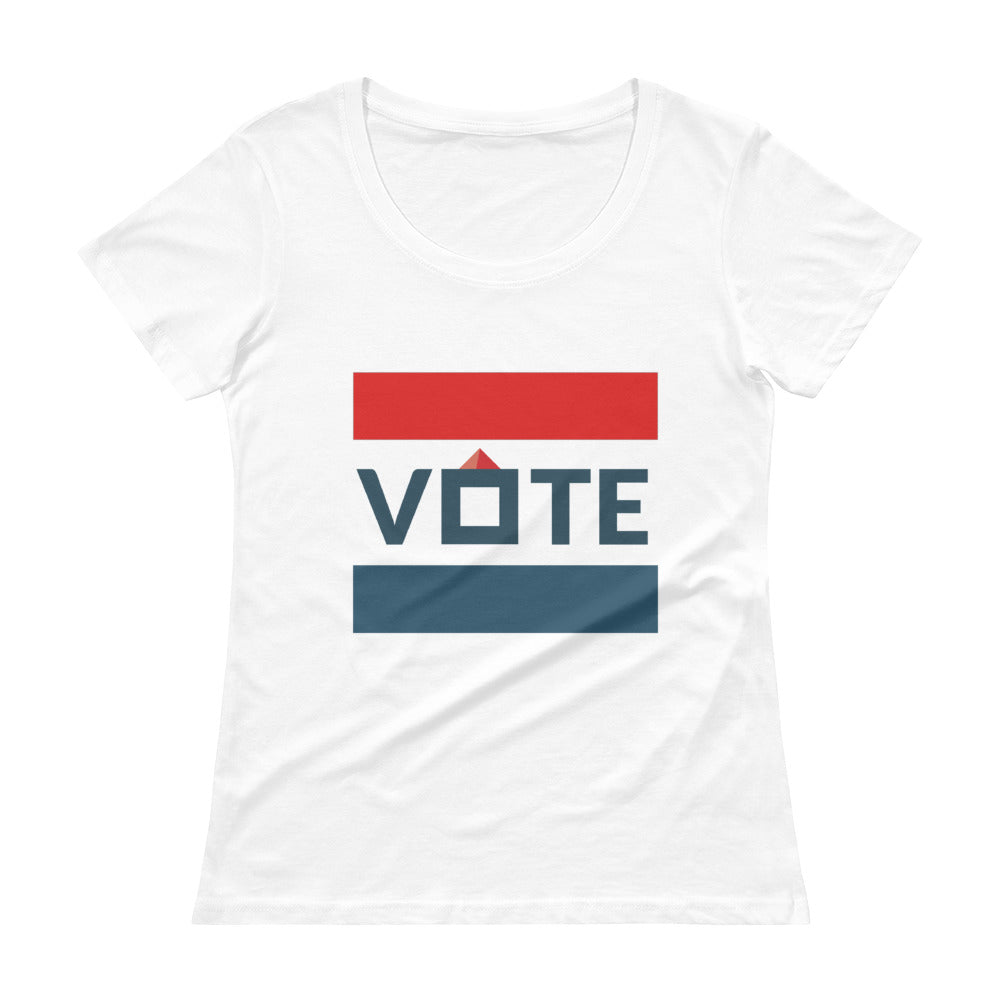 Ladies' Scoopneck Vote Flag T-Shirt