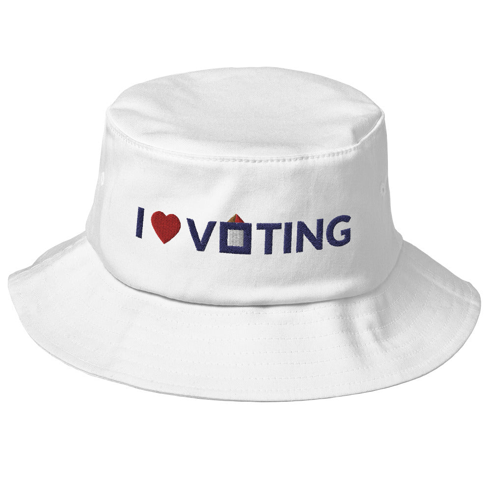 I Heart Voting Old School Bucket Hat