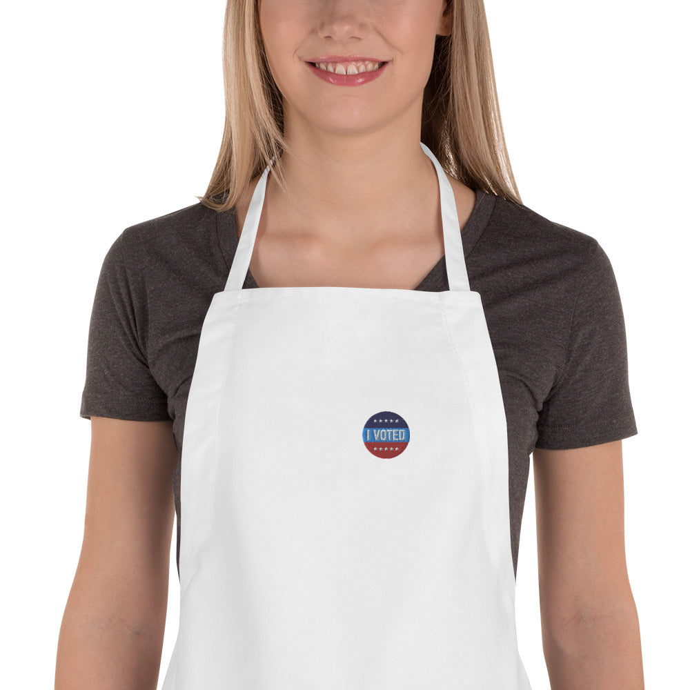 Embroidered I Voted Sticker Apron